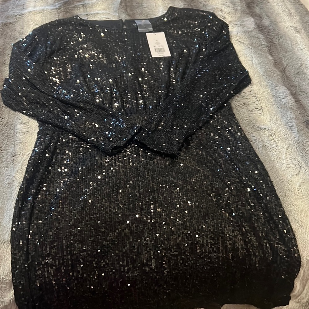 NWT Black Sequin dress XL